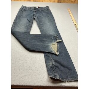 Aeropostale Y2K Bootcut Jeans Rhinestone Pocket Blue Denim Size 7/8 Chelsea